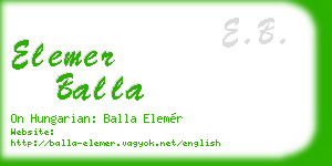 elemer balla business card