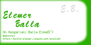 elemer balla business card
